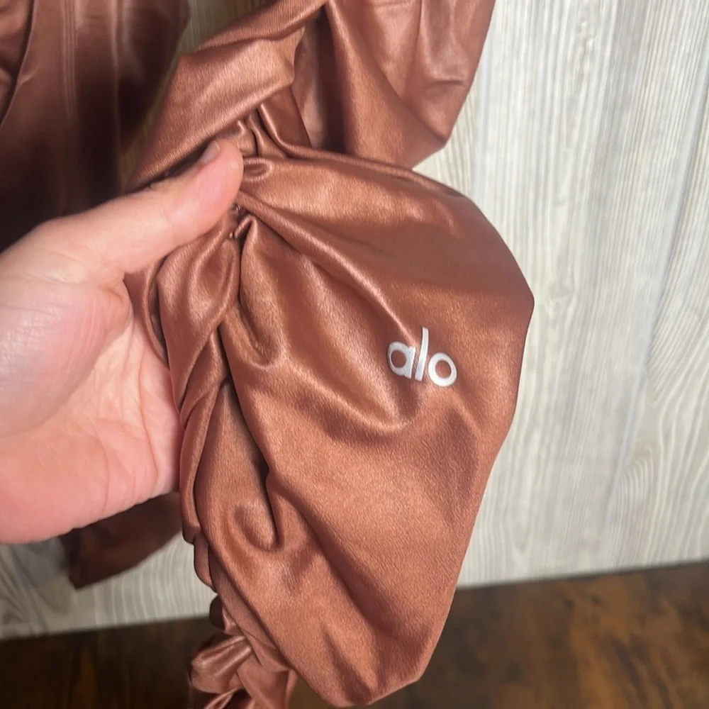Alo Yoga High-Waist Cinched Ruched Leggings Chestnut Shine Size Small